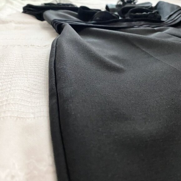 ZARA BLACK RUFFLE V-NECK SATIN WAISTLINE JUMPSUIT STYLE 8758/413/800 - S - Picture 10 of 12